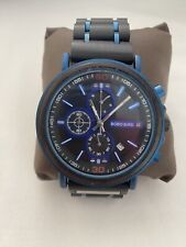 Natural Ebony and Blue Stainless Steel Men’s Bobo Bird Wooden Chronograph Watch