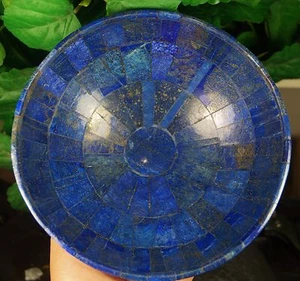 LAPISLÁZULI CUENCO HECHO A MANO 7" PULGADAS ANCHO PESO 875 GRAMOS DE AFGANISTÁN - Imagen 1 de 4
