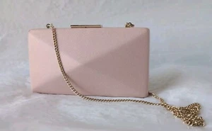 Olga Berg Clutch Pink Gold Chain Geometric Wedding Formal Baby Shower - Picture 1 of 10