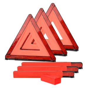 3 Pack Emergency Warning Triangles Foldable Warning Reflective Triangle Warning - Picture 1 of 10