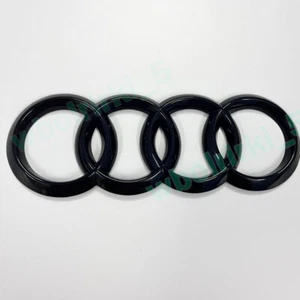 Für Audi A5 12-16 Zeichen Glänzend Schwarz Ringe Kühlergrill Emblem Überlagerung - Bild 1 von 4