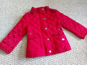 Juniour J Girls barbour style Padded Jacket Age 12-18 Months burgundy 