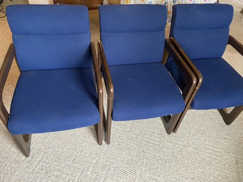 3 Vintage Guest/Lobby/Side Arm Chairs b Paoli Cover