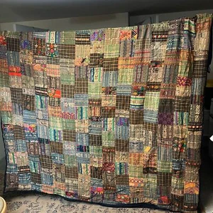 Huge Vintage Patchwork Wall Hanging Tapestry Boho Bohemian Earthy Hippie Blanket - Picture 1 of 11