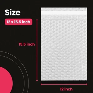 100psc 12x15.5 Bubble Out Pouches Bubble Bags Wrap Cushioning Self Seal Clear - Picture 1 of 6