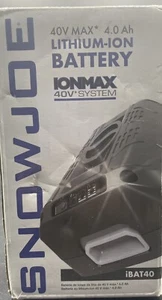 Sunjoe + Snowjoe  iBAT40 IONMAX  40V 4.0 Ah Lithium-ion Battery - Picture 1 of 9