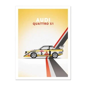 Audi S1 quattro Rallye Legend Car Poster Druck | Wandkunst | Auto Bild - Bild 1 von 5