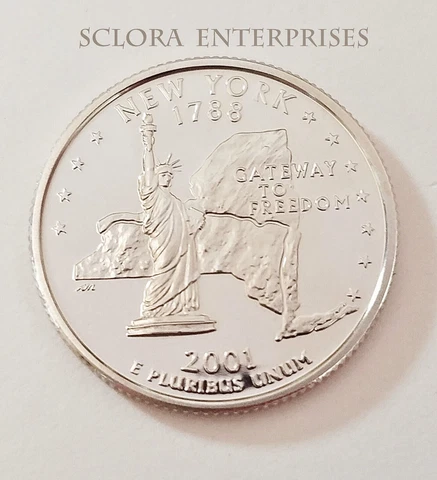 2001 S NEW YORK *CLAD PROOF*  STATE QUARTER   **FREE SHIPPING** Cover