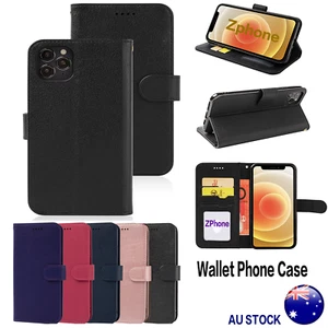 For Apple iPhone 14 14 Pro Max 14 Plus TPU Leather Cards Flip Case Wallet Cover - Picture 1 of 17