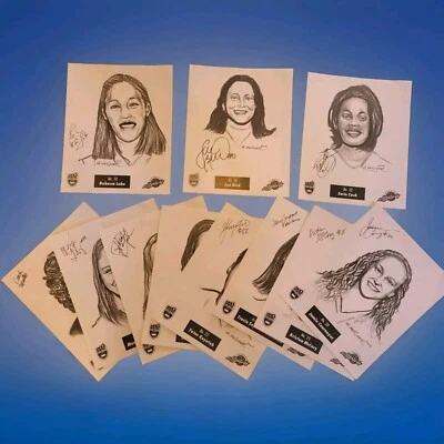 RaRe 2003 Springfield Spirit 11 Signed Neigher Team Sketch Set Sue Bird Lobo HOF - Image 1 of 4