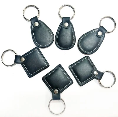 6pcs Leather 125KHz RFID ID EM4100 Proximity Induction Tag Token Keyfob For Door - Image 1 of 4