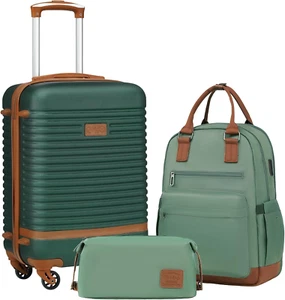 Set Valigie,Set Di Valigie,Trolley Da Viaggio Con 4 Rotelle Girevoli a 360° TSA - Foto 1 di 12