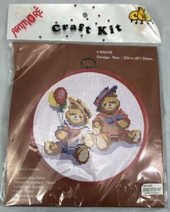 ARTMORE Bastelset #CS6038 Kreuzstich Bären und Luftballons NEU IN VERPACKUNG. - Bild 1 von 2