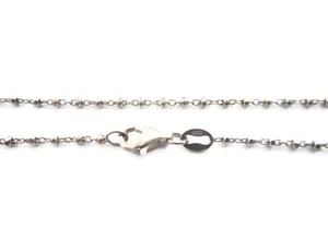 catenina lunga 80 cm argento 925 sterling rodiato pallini sfaccettati alternati - Foto 1 di 1