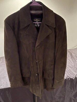 Vintage Puritan Leather Suede Jacket w/ Zip in Liner Dark Brown Button Front - Image 1 of 4