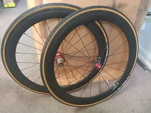 50mm Carbon Fibre Junior Wheelset 11s Campagnolo Hub Vittoria Corsa Tyres - Picture 1 of 12