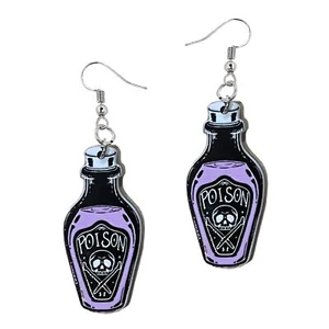 Halloween Poison Dangle Drop Earrings for Women Spooky Halloween Jewelry Gifts - Picture 1 of 5