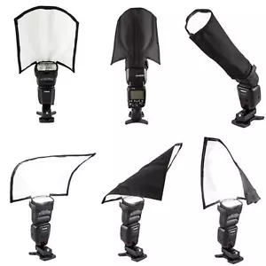 Foldable Speedlight Reflector Snoot Sealed Flash Diffuser For DSLR Canon Nikon A - Picture 1 of 7