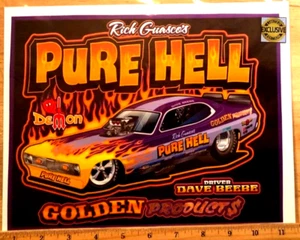 EXTRA LARGE Rich Guasco PURE HELL Dave Beebe NHRA Funny Car Banner Sticker Decal - Picture 1 of 2
