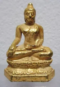 Old Thai Amulet Gold Plated Phra Chiang Saen Buddha - Picture 1 of 4
