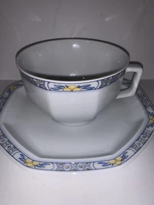 Haviland Limoges White With Blue & Yellow Trim Fine China Tea or Coffee Cup - Picture 1 of 12