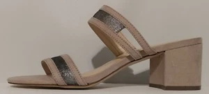 NEW!! Athena Alexander Beige Suede Sandals 2.5" Block Heels Size 8M US 38M EUR - Picture 1 of 3