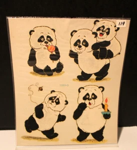 Calcomanías vintage para niños Meyercord osos panda 1533-G - Imagen 1 de 2