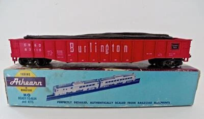 HO Athearn 1661 Custom Cars  Burlington Gondola With Steel Load Original Box - Image 1 of 4