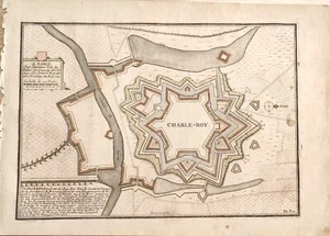 1694 PLAN CHARLEROI BELGIO Nicolas de Fer - Imagen 1 de 1