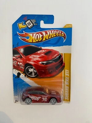 2011 HOT WHEELS 2012 NEW MODELS SUBARU WRX STI - RED - 33/50 - 33/247 - Image 1 of 4