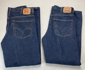Levi’s Jeans 550 Means 38 X 34 Relaxed Fit Straight Leg Medium Wash Lot of 2 - Picture 1 of 24