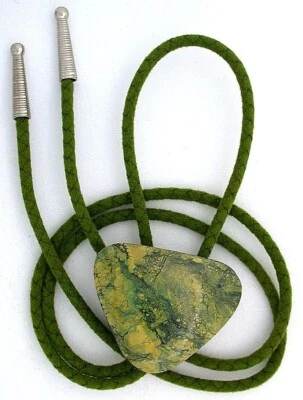 Corbata Bolo 110,40 quilates verde telaraña turquesa 1 9/10 x 1 1/2 pulgadas EBS6337/51125 Foto 1 de 2