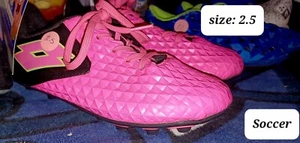 Lotto Cleats Forza Elite II Jr Kids Girl's Hotpink Soccer Shoes Size 2.5  - Picture 1 of 2