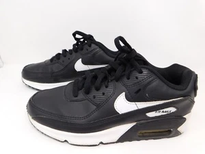 Nike Air Max 90 Boys Black Athletic Leather Shoes Sneakers Size 5.5Y CD6864-010 - Picture 1 of 8