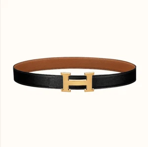 size 95 NEW Hermes GOLD Constance H Men Belt & Reversible leather strap 32 mm - Picture 1 of 9