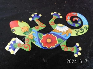 Deko-Figur/Wandhänger/Gecko/bunt/neu/ rot/gelb/Metall - Bild 1 von 5