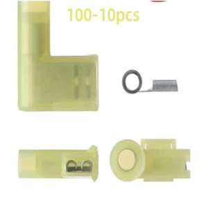 AWG 90 Degree Nylon Flag Spade Terminals Female Crimp Connectors Insulated 12-10 - Picture 1 of 14
