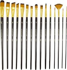  Paint Brush - Set of 15 Art Brushes for Watercolor, Acrylic & Oil Painting - 