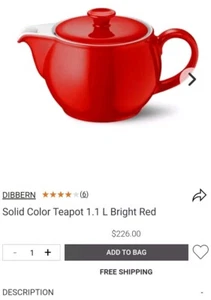 TEEKANNE Dibbern EINFARBIG ROT GERMANY 1,1 Liter - Bild 1 von 11