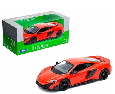 McLaren 675LT 2016 modelo de metal fundido a presión escala 1/24 de Welly - naranja con caja Foto 1 de 4