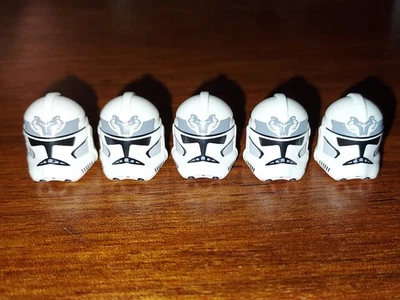 Lego Star Wars Grandpa Clone Customs GCC Wolfpack Clone Trooper Helmets Lot of 5 - Image 1 of 2