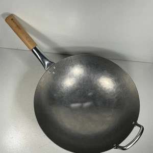 Bielmeier Padella Wok Martellata a Mano 14.1 Acciaio al Carbonio Fondo Tondo Woks - Foto 1 di 17