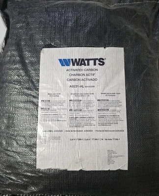 Watts A9231-AL Activated Carbon Mesh Size 12x40 27.5 LBS/Bag MFG 2/24 - Image 1 of 4