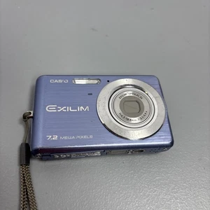 Casio Exilim EX-Z75 7.2MP Digital Camera Blue Parts Not Working w Dead Battery - Picture 1 of 6