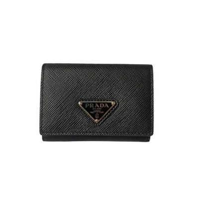 Portafoglio Prada in pelle saffiano nera con porta banconote - Immagine 1 di 4