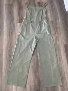 Pistola Olive Green Overall Jumpsuit SMALL Cotton Relaxed Vacation Designer $148 - Picture 1 of 6