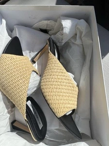 Victoria Beckham Beige Rafia Sandal Euro 38 - Picture 1 of 7
