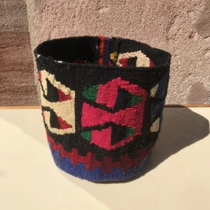 Kelim Blumentopf (mittel) handgenäht Übertopf Utensilo Korb vintage Teppich - Bild 1 von 4