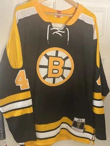Authentic Bruins Bobby Orr #4 Throwback Jersey - Mitchell & Ness Classic XL - Picture 1 of 4