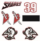 Dominik Hasek Buffalo Sabres #39 Cooper Helmet Decal / Sticker Set. 7 pcs.